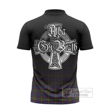 Durie Tartan Zipper Polo Shirt Featuring Alba Gu Brath Family Crest Celtic Inspired