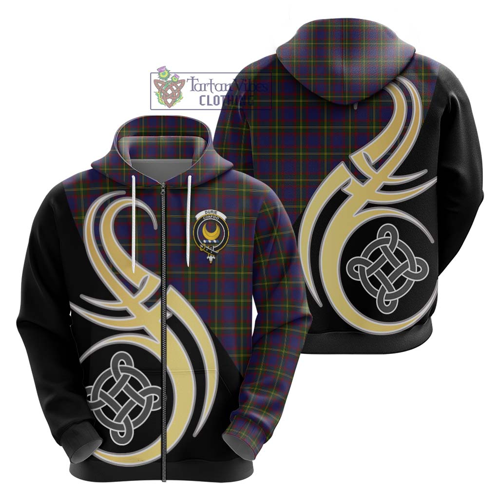 Durie Tartan Hoodie with Family Crest and Celtic Symbol Style - Tartan Vibes Clothing