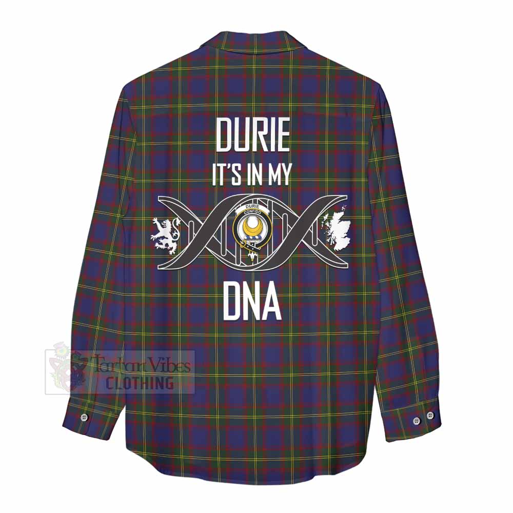 Tartan Vibes Clothing Durie Tartan Women's Casual Shirt with Family Crest DNA In Me Style