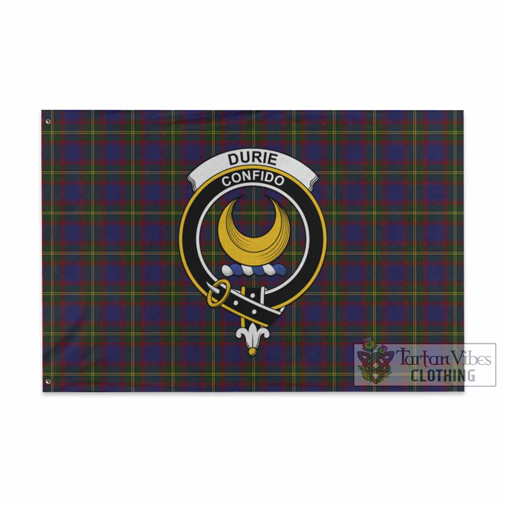 Tartan Vibes Clothing Durie Tartan House Flag with Family Crest