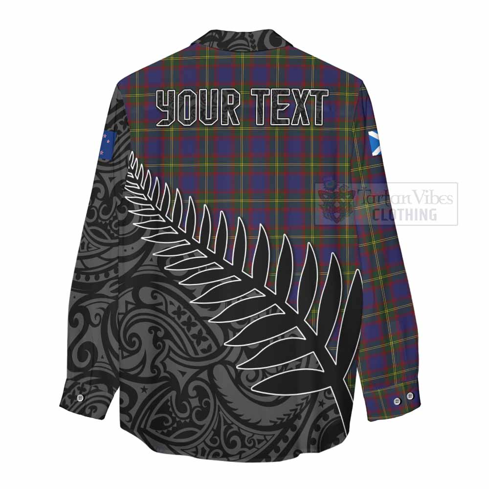 Tartan Vibes Clothing Durie Crest Tartan Women's Casual Shirt with New Zealand Silver Fern Half Style