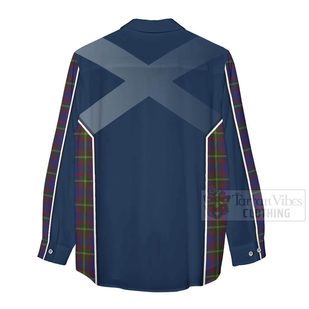 Tartan Vibes Clothing Durie Tartan Women's Casual Shirt with Family Crest and Scottish Thistle Vibes Sport Style