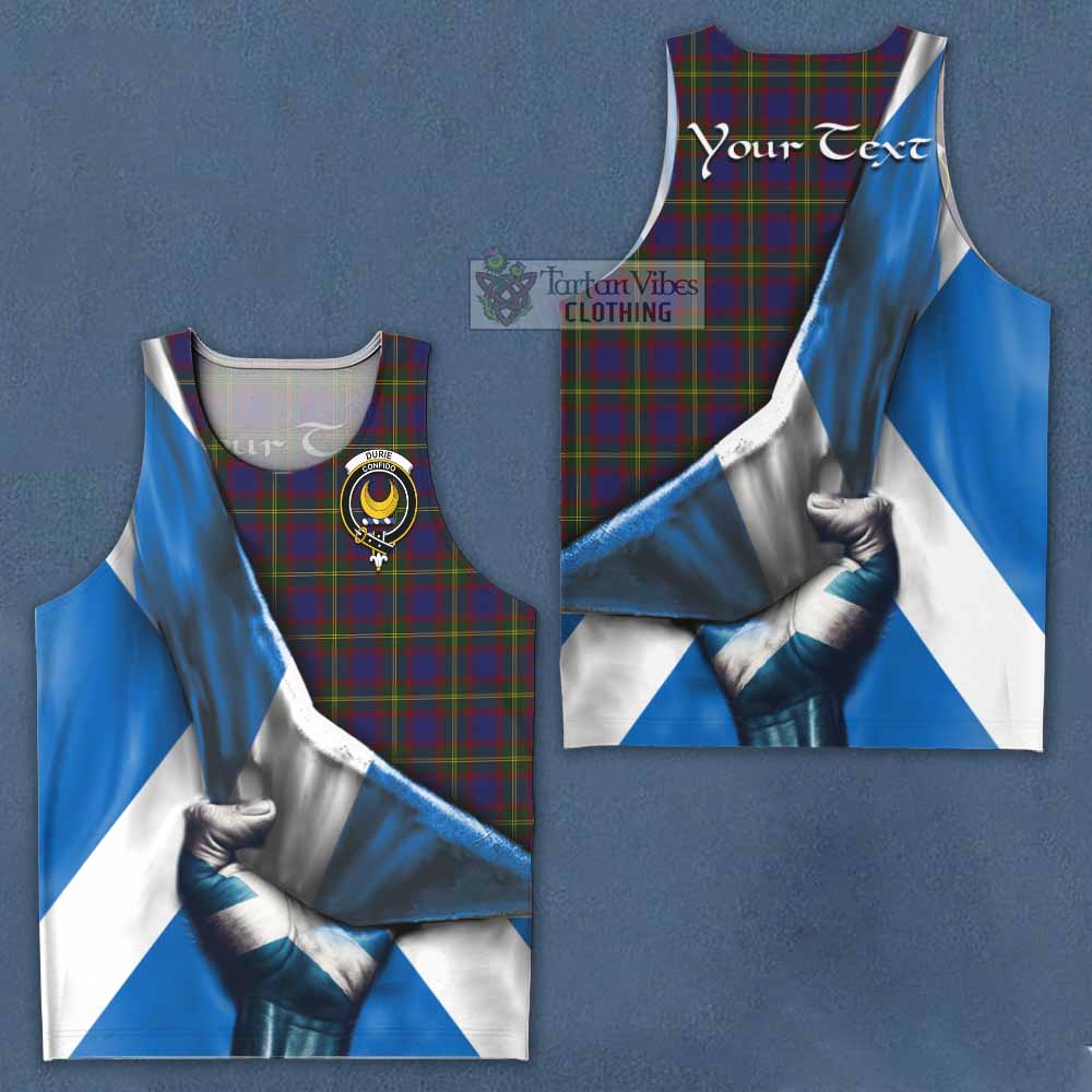 Tartan Vibes Clothing Durie Tartan Men's Tank Top with Family Crest Scotland Patriotic Style