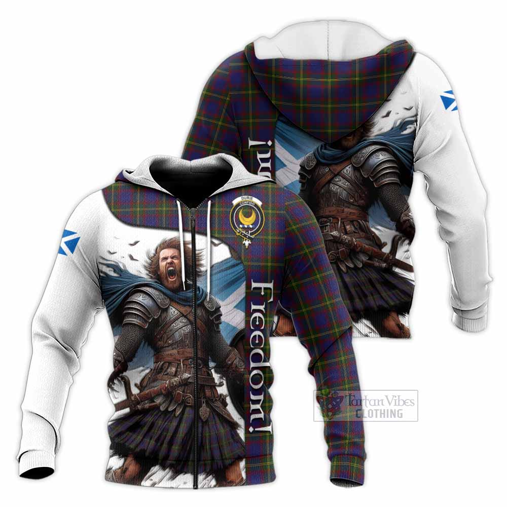 Tartan Vibes Clothing Durie Crest Tartan Knitted Hoodie Inspired by the Freedom of Scottish Warrior