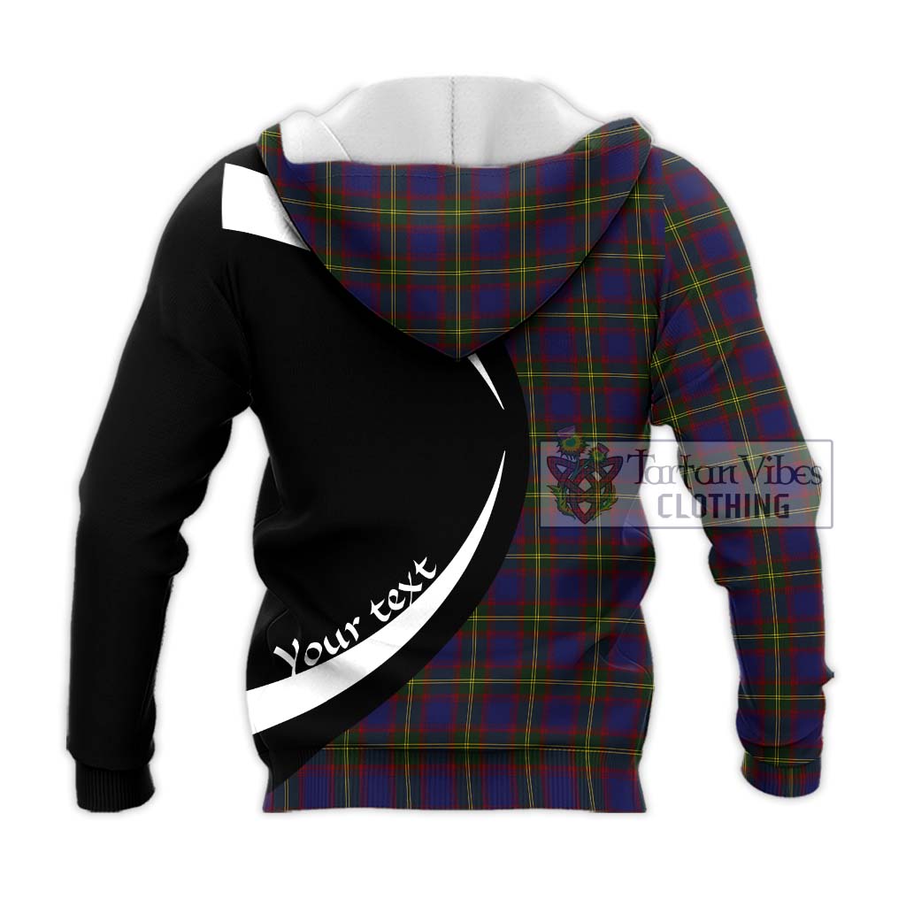 Durie Tartan Knitted Hoodie with Family Crest Circle Style - Tartan Vibes Clothing