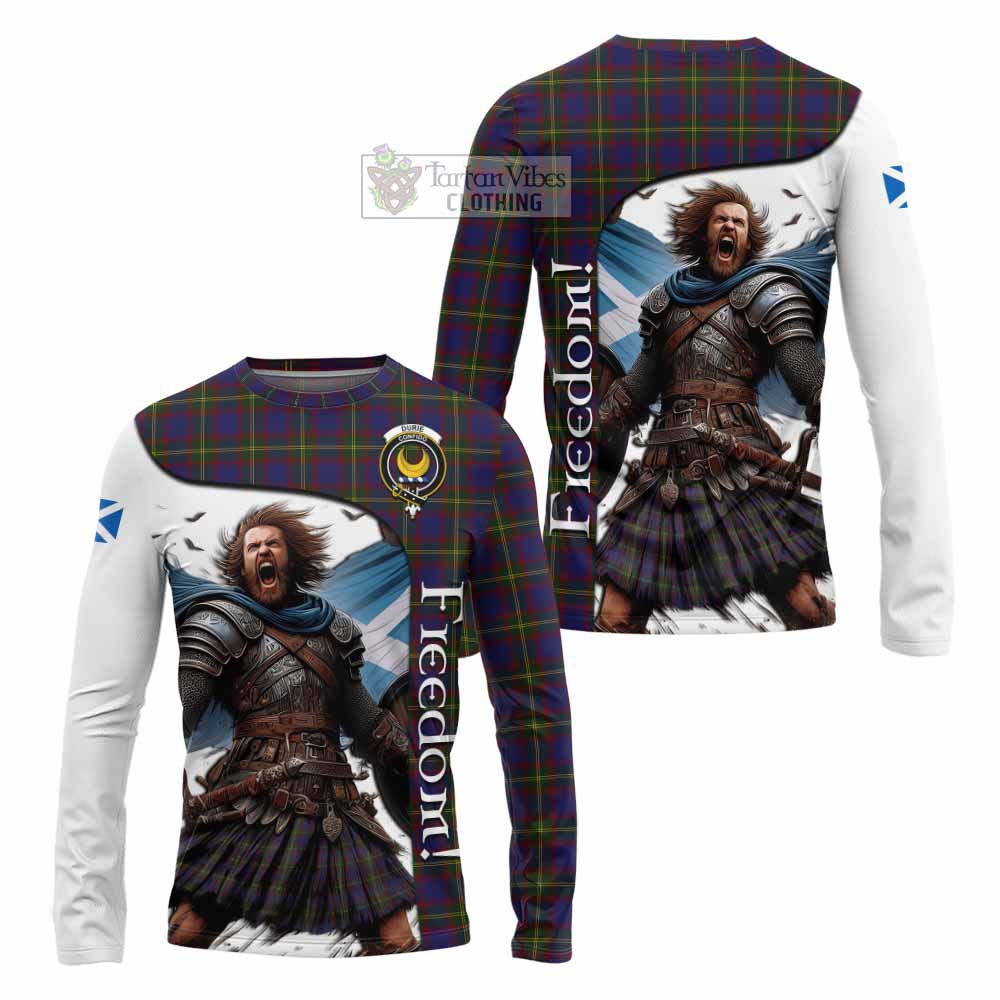 Tartan Vibes Clothing Durie Crest Tartan Long Sleeve T-Shirt Inspired by the Freedom of Scottish Warrior