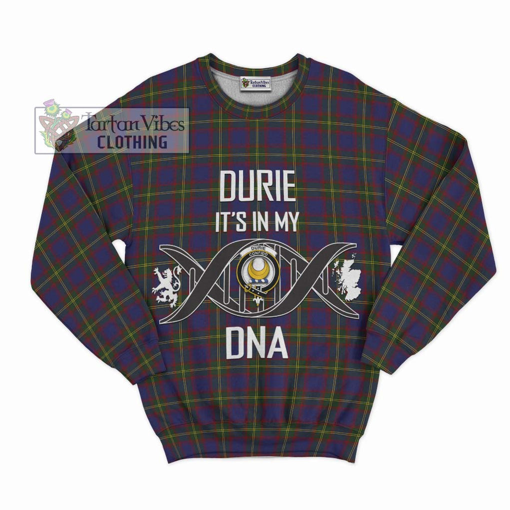 Durie Tartan Sweatshirt with Family Crest DNA In Me Style - Tartanvibesclothing Shop