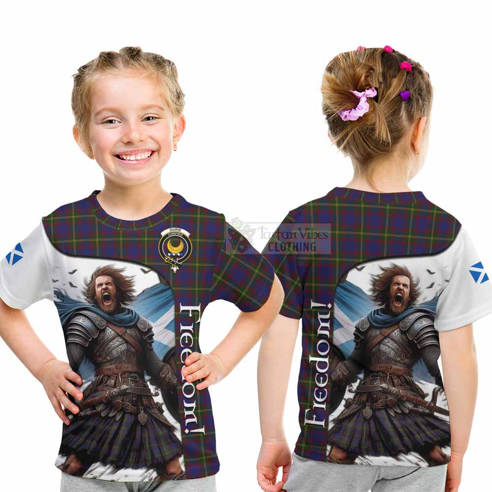 Tartan Vibes Clothing Durie Crest Tartan Kid T-Shirt Inspired by the Freedom of Scottish Warrior