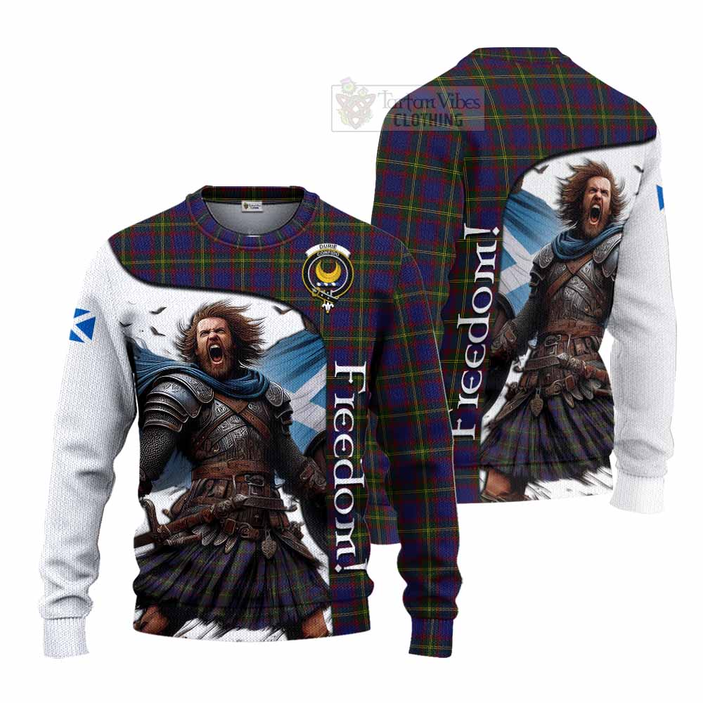 Tartan Vibes Clothing Durie Crest Tartan Knitted Sweater Inspired by the Freedom of Scottish Warrior