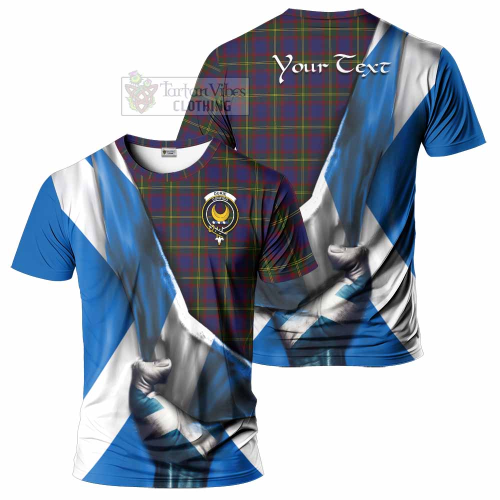 Tartan Vibes Clothing Durie Tartan T-Shirt with Family Crest Scotland Patriotic Style