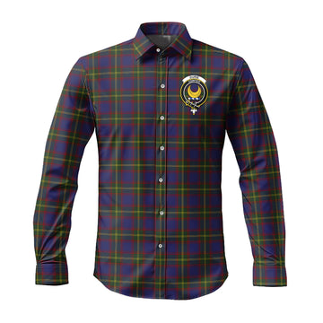 Durie Tartan Long Sleeve Button Up Shirt with Family Crest