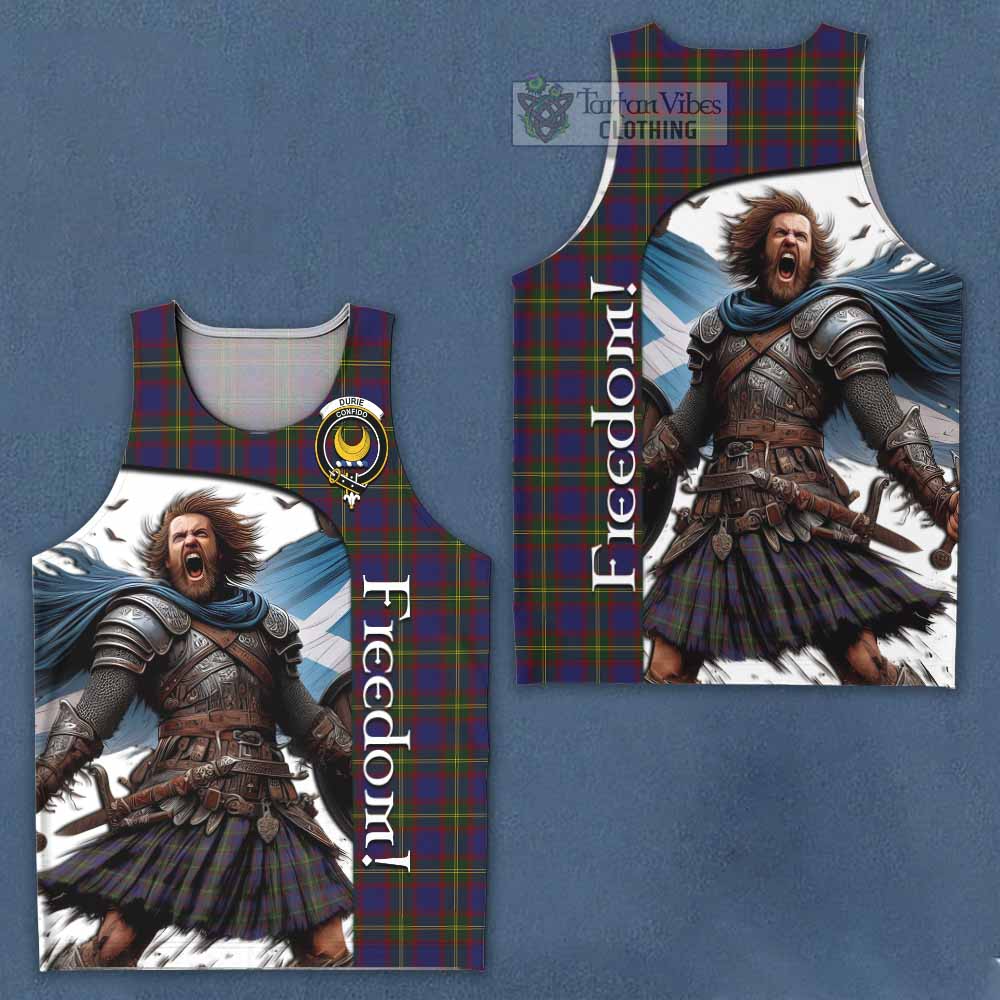 Tartan Vibes Clothing Durie Crest Tartan Men's Tank Top Inspired by the Freedom of Scottish Warrior