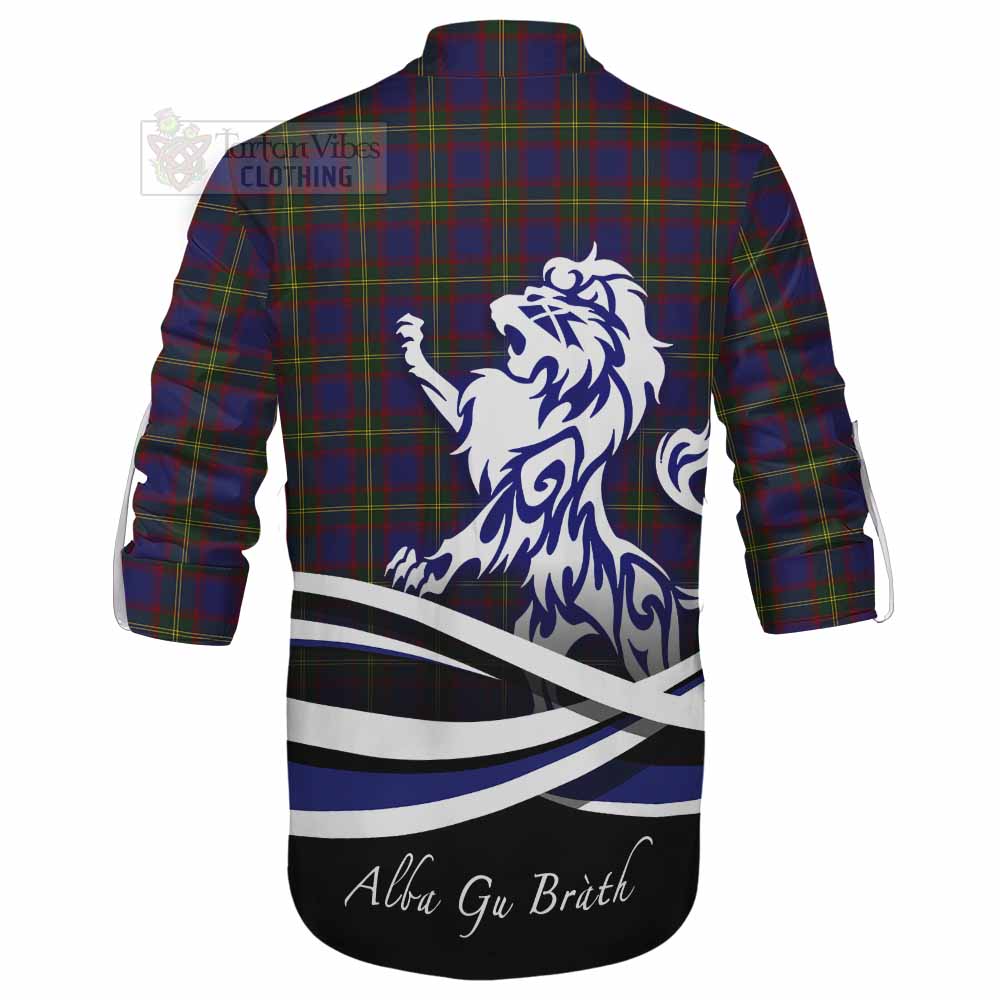 Tartan Vibes Clothing Durie Tartan Ghillie Kilt Shirt with Alba Gu Brath Regal Lion Emblem