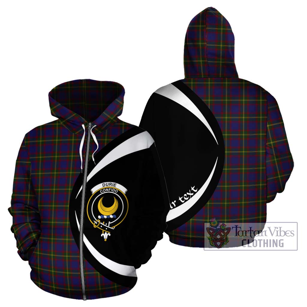 Tartan Vibes Clothing Durie Tartan Hoodie with Family Crest Circle Style