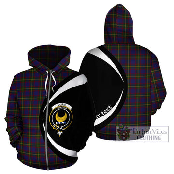 Durie Tartan Hoodie with Family Crest Circle Style