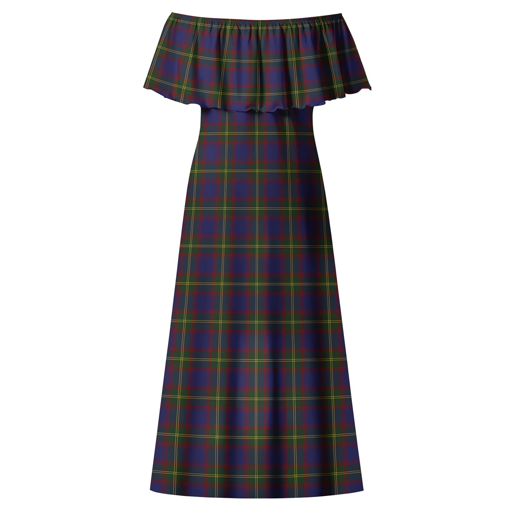 Durie Tartan Off Shoulder Long Dress - Tartanvibesclothing