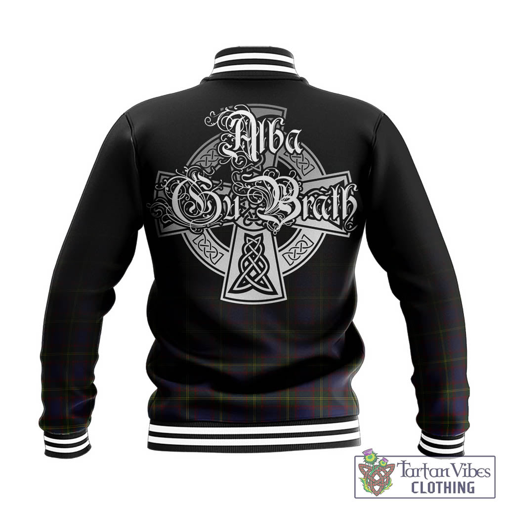 Tartan Vibes Clothing Durie Tartan Baseball Jacket Featuring Alba Gu Brath Family Crest Celtic Inspired