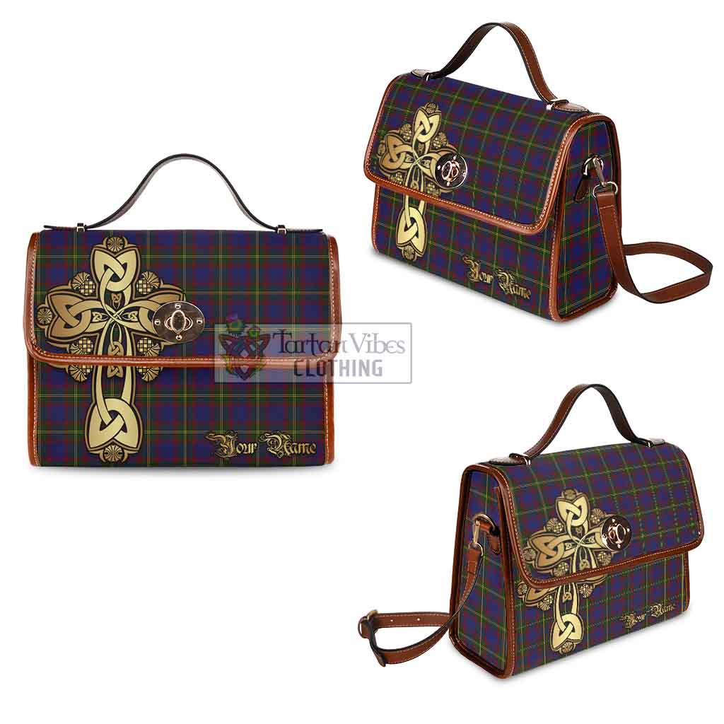 Tartan Vibes Clothing Durie Tartan Waterproof Canvas Bag Golden Thistle Celtic Cross Style