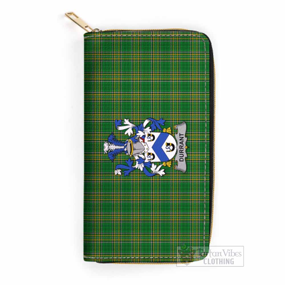 Durrant Irish Clan Tartan Women's Leather Wallet with Coat of Arms One Size 19.7*10.5*3.5 cm - Tartan Vibes Clothing
