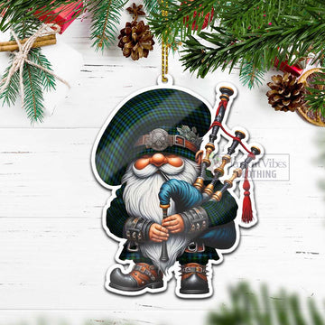 Dyce Tartan Bagpiper Gnome Christmas Ornament