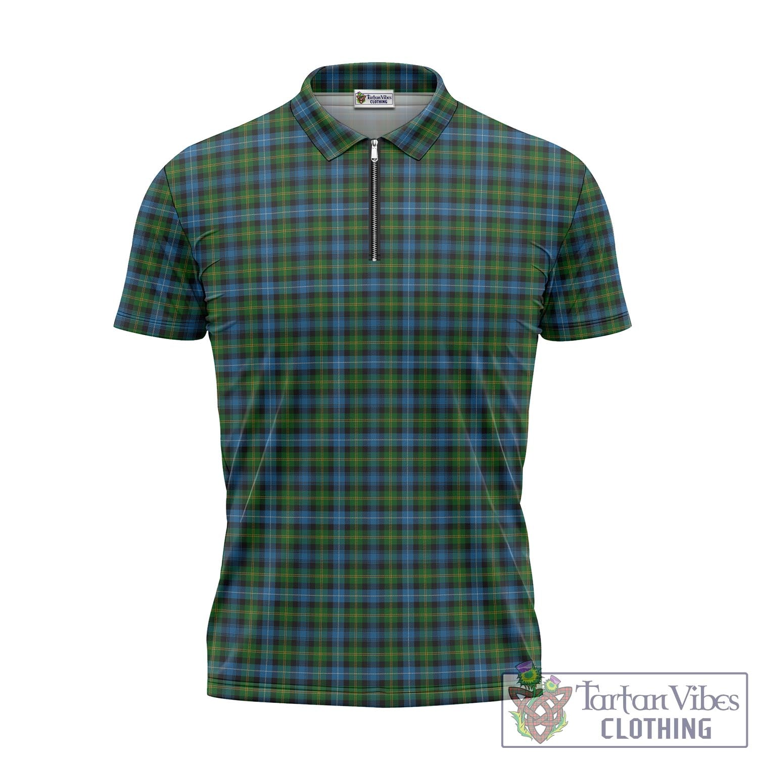 Tartan Vibes Clothing Dyce Tartan Zipper Polo Shirt