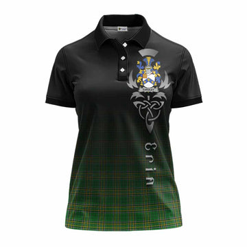 Eardley Irish Clan Women's Polo Shirt with Coat of Arms Erin Go Bragh Celtic Inspired Women - Tartan Vibes Clothing