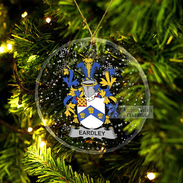 Eardley Irish Clan Christmas Glass Ornament with Coat of Arms