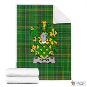 Eaton Irish Clan Tartan Blanket with Coat of Arms X-Large 59 x 79 inches 150 x 200 cm - Tartan Vibes Clothing