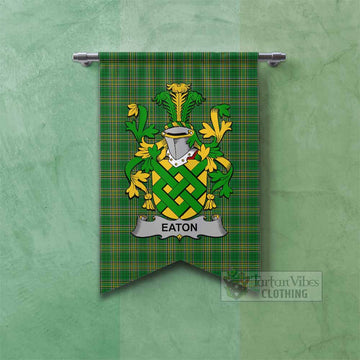 Eaton Irish Clan Tartan Gonfalon, Tartan Banner with Coat of Arms Fishtail - Tartan Vibes Clothing