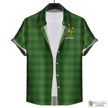 Eaton Irish Clan Tartan Short Sleeve Button Up with Coat of Arms