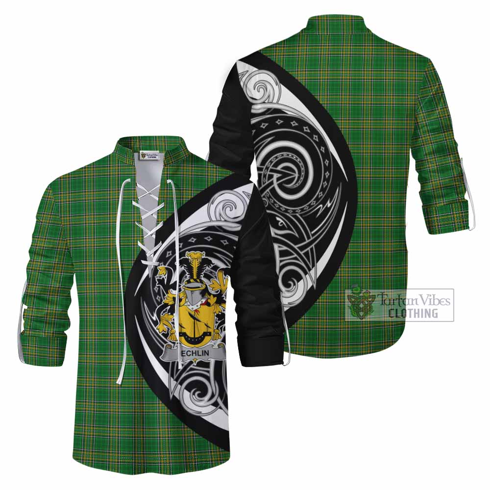 Echlin Irish Clan Ghillie Kilt Shirt Celtic Circle Style - Tartan Vibes Clothing