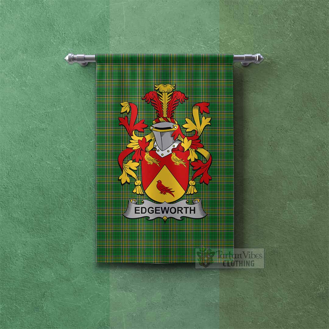 Edgeworth Irish Clan Tartan Gonfalon, Tartan Banner with Coat of Arms Rectangle - Tartan Vibes Clothing