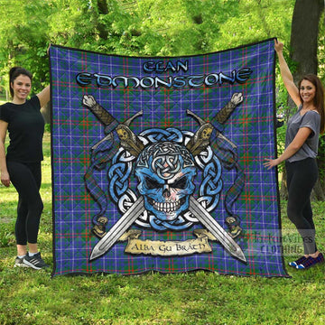 Edmonstone Tartan Quilt with Celtic Skull Alba Gu Brath Style