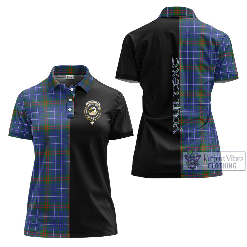 Edmonstone Tartan Women's Polo Shirt with Family Crest and Half Of Me Style Women - Tartanvibesclothing Shop