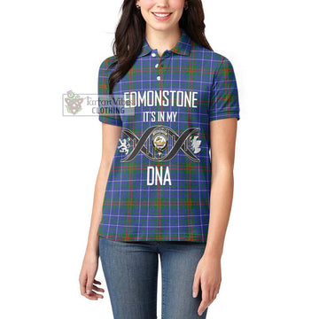 Edmonstone Tartan Women's Polo Shirt with Family Crest DNA In Me Style