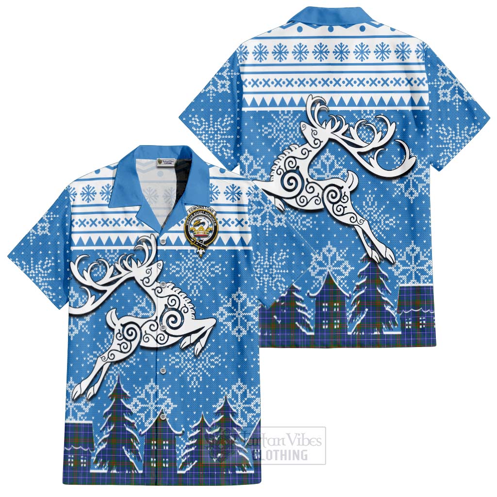 Edmonstone Clan Christmas Hawaiian Shirt Celtic Reindeer Style Kid - Tartan Vibes Clothing