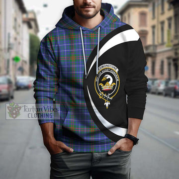 Edmonstone Tartan Hoodie with Family Crest Circle Style