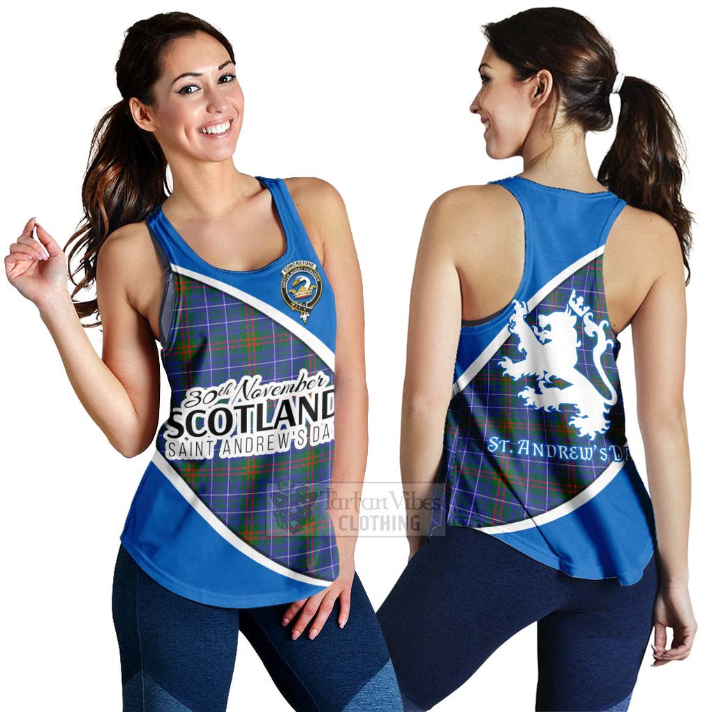 Tartan Vibes Clothing Edmonstone Family Crest Tartan Women's Racerback Tanks Celebrate Saint Andrew's Day in Style