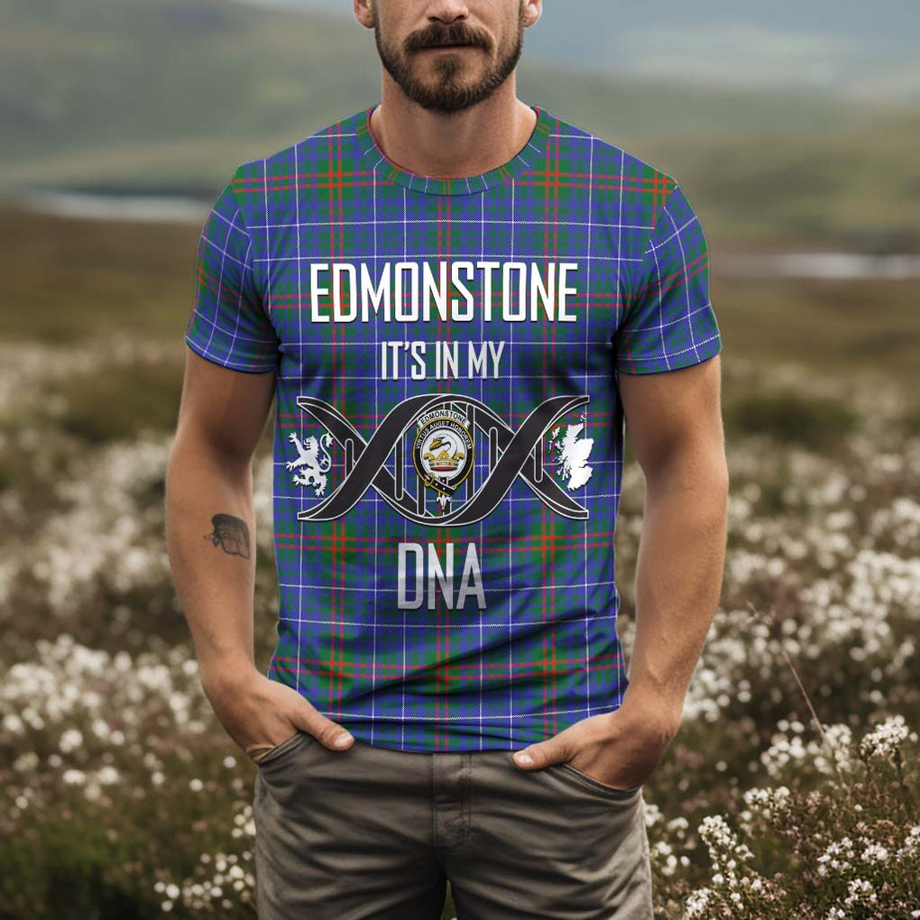 Edmonstone Tartan T-Shirt with Family Crest DNA In Me Style Kid's Shirt - Tartan Vibes Clothing