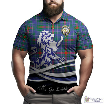 Edmonstone Tartan Polo Shirt with Alba Gu Brath Regal Lion Emblem