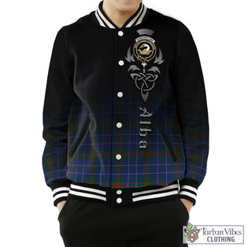 Edmonstone Tartan Baseball Jacket Featuring Alba Gu Brath Family Crest Celtic Inspired