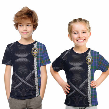 Edmonstone Tartan Kid T-Shirt with Family Crest Cross Sword Thistle Celtic Vibes Youth XL Size14 - Tartan Vibes Clothing