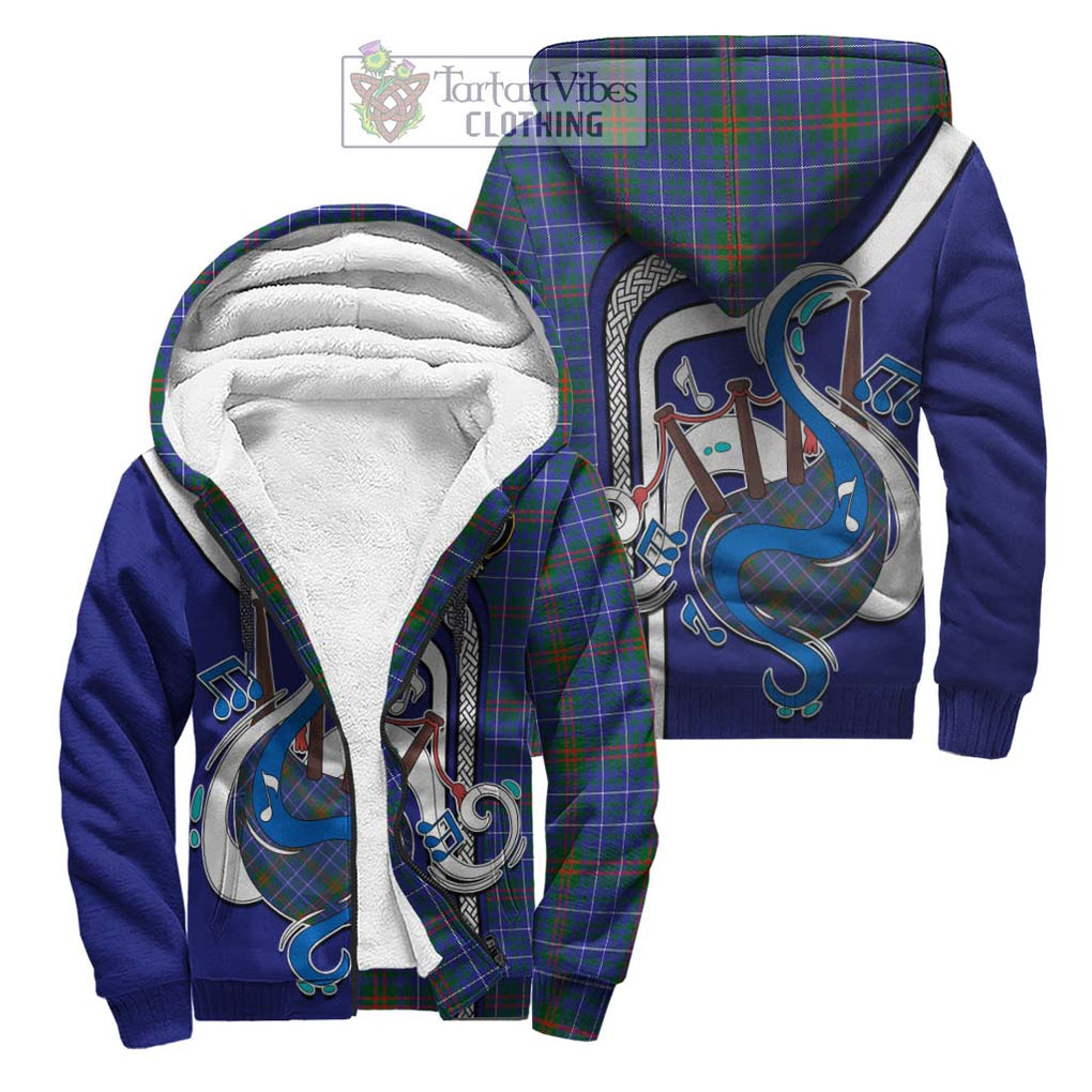 Edmonstone Tartan Sherpa Hoodie with Epic Bagpipe Style Unisex S - Tartanvibesclothing Shop