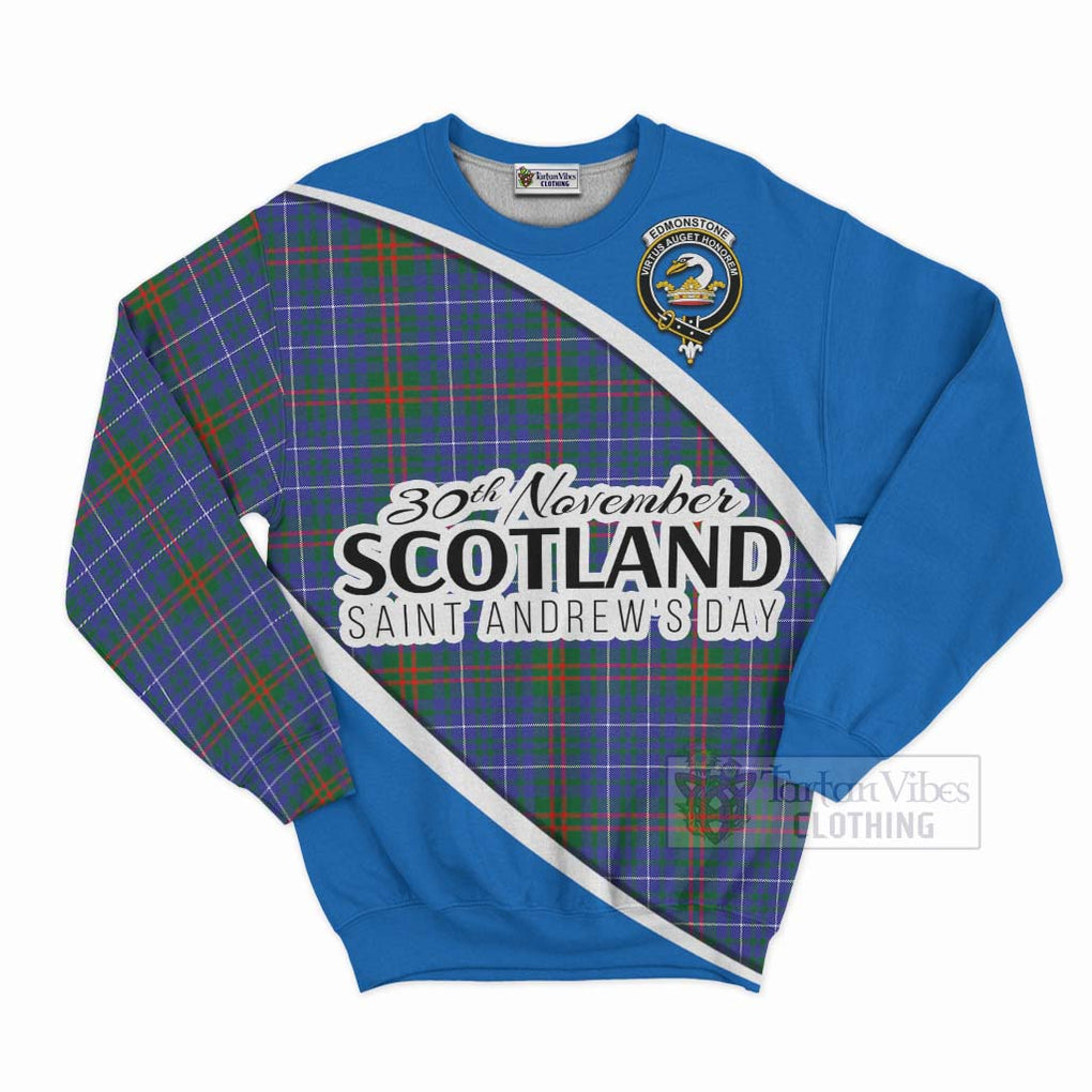 Tartan Vibes Clothing Edmonstone Family Crest Tartan Sweatshirt Celebrate Saint Andrew's Day in Style