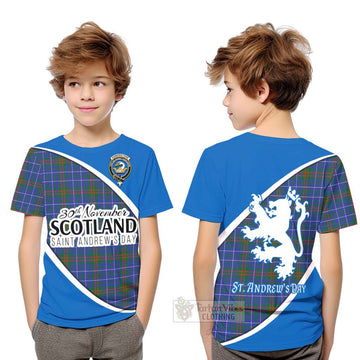 Edmonstone Family Crest Tartan Kid T-Shirt Celebrate Saint Andrew's Day in Style