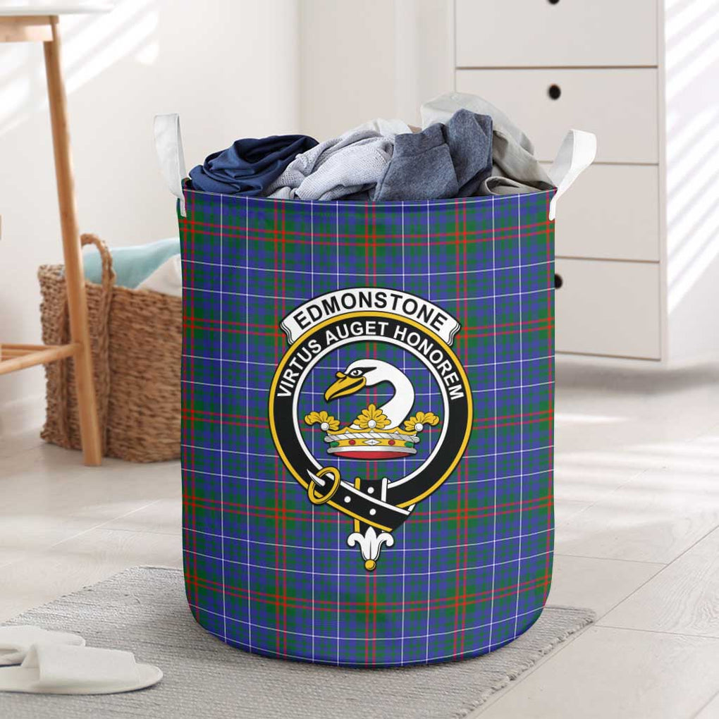 Edmonstone Tartan Laundry Basket with Family Crest One Size - Tartanvibesclothing Shop