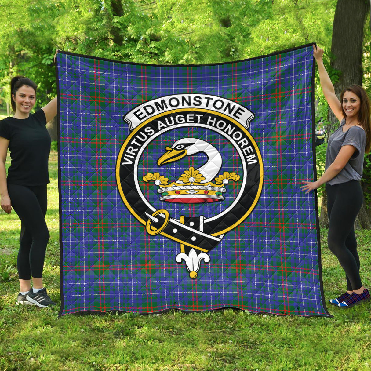 edmonstone-tartan-quilt-with-family-crest