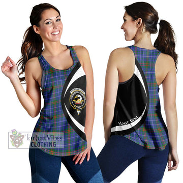 Edmonstone Tartan Women's Racerback Tanks with Family Crest Circle Style