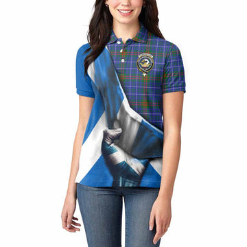 Edmonstone Tartan Women's Polo Shirt with Family Crest Scotland Patriotic Style