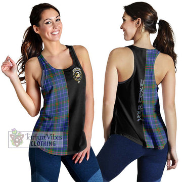 Edmonstone Tartan Women's Racerback Tanks with Family Crest and Half Of Me Style 4XL - Tartan Vibes Clothing